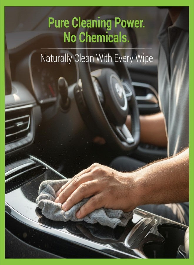 Dylect® 400 GSM Microfiber Cleaning Towels for Car, Bike & Home 40x40 cm, Super Absorbent, Quick Dry, Lint-Free, Scratch-Free Multipurpose Cloth for Washing, Dusting, Polishing, Pack of 4, Green/Grey - Image 5